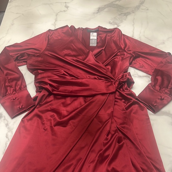 Lane Bryant Rich Red Satin Dress - NWT - Picture 4 of 11